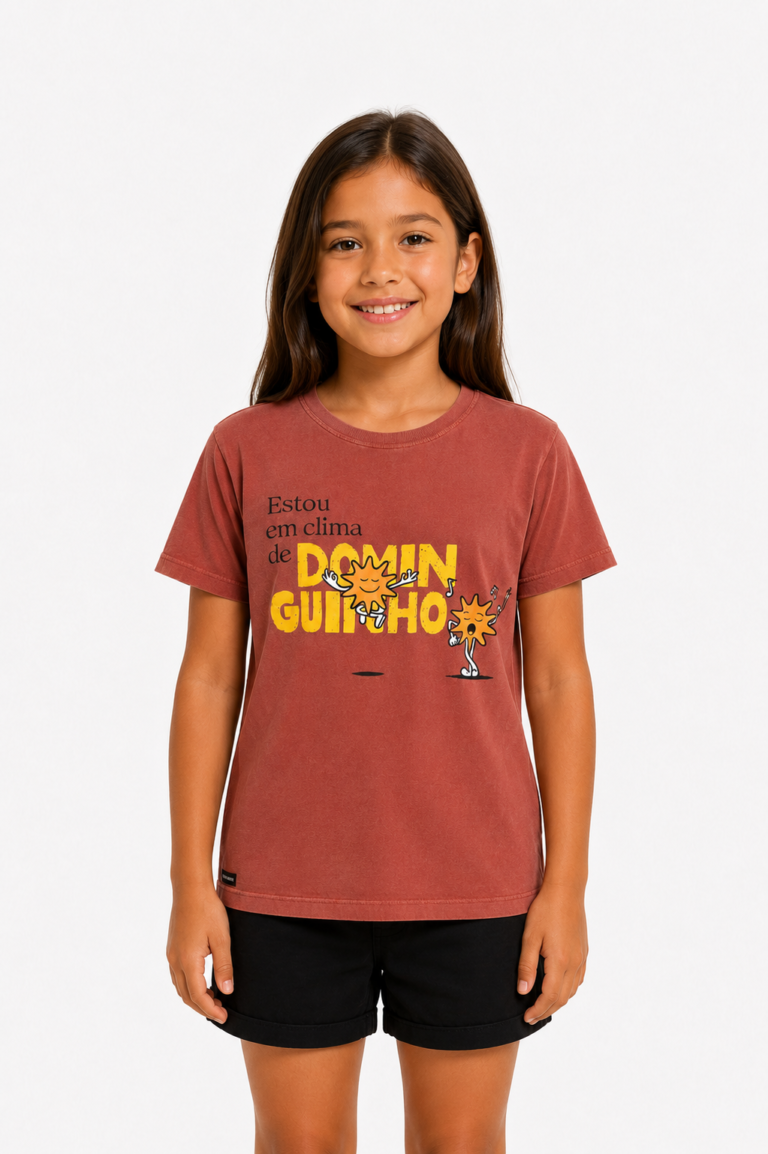 Camiseta Infantil Clima de Dominguinho Chocolate