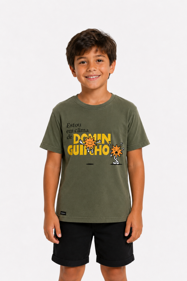 Camiseta Infantil Clima de Dominguinho Oliva