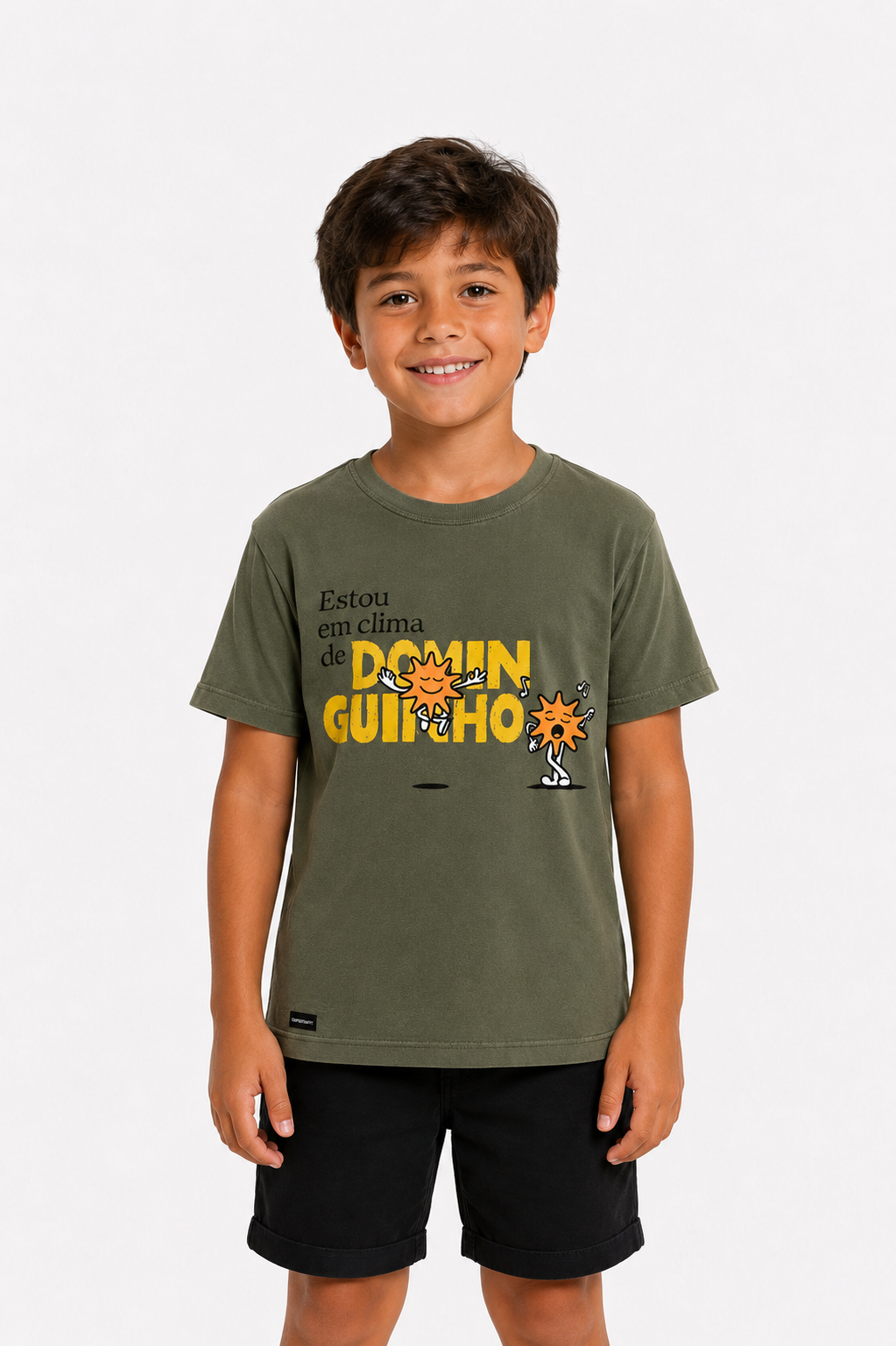 Camiseta Infantil Clima de Dominguinho Oliva